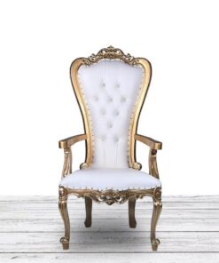 White and gold throne chair