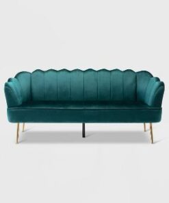 Teal Velvet Sofa